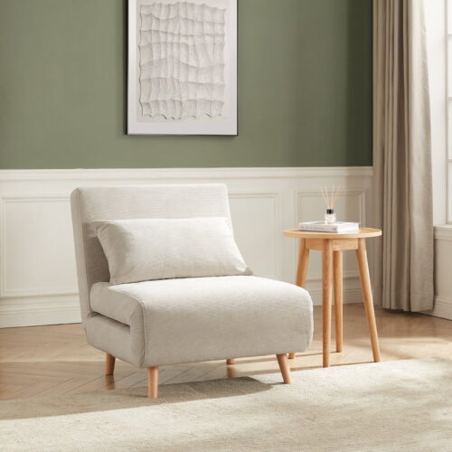 Seattle Single Click Clack Sofa Bed - Corduroy - Pebble