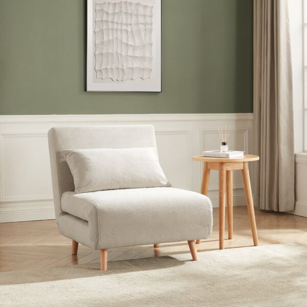 Seattle Single Click Clack Sofa Bed - Corduroy - Pebble